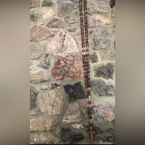 Large Catholic Wooden Rosary Prayer Beads - Picture 6 of 6